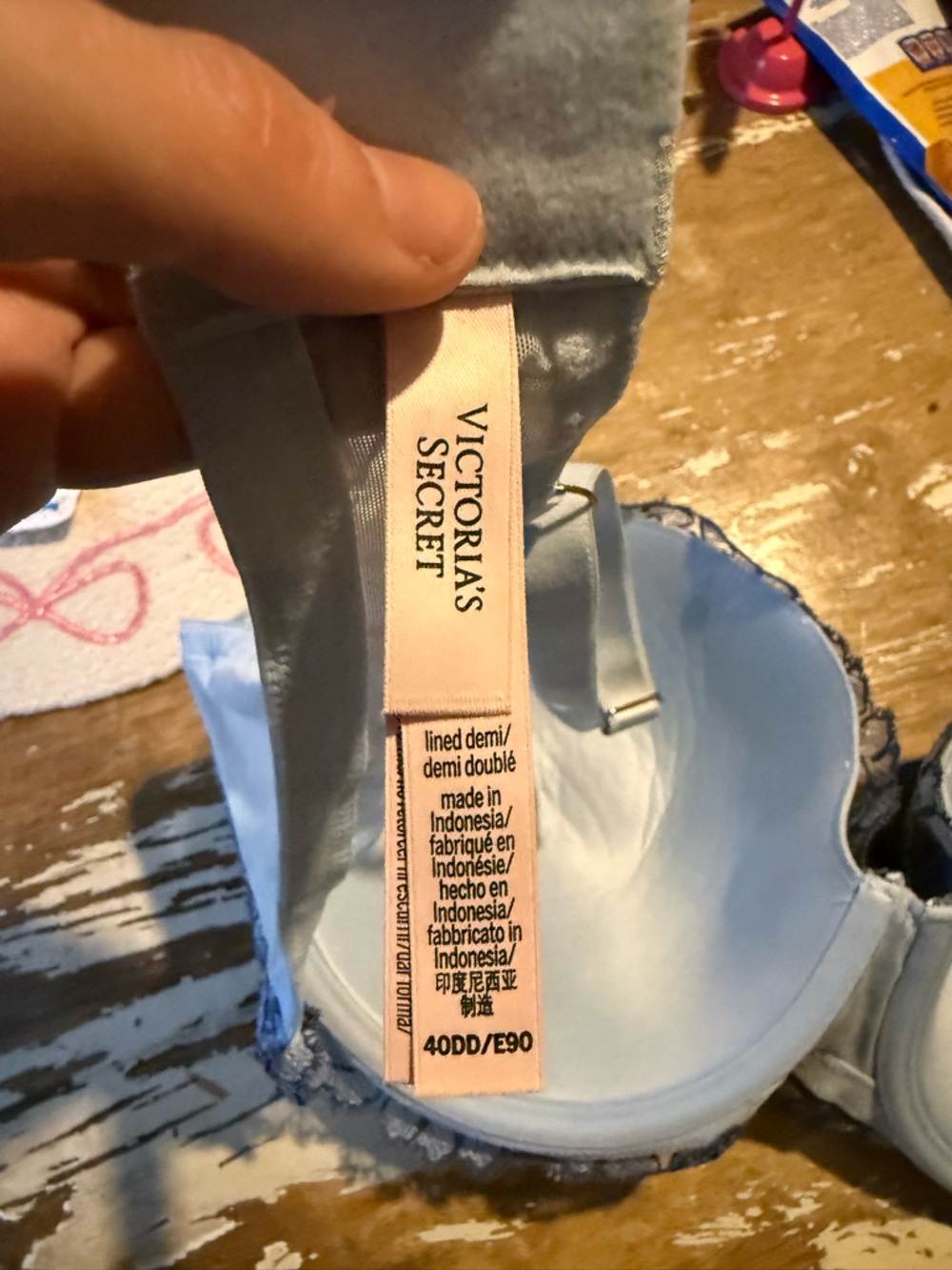 Victoria Secret- Dream Angels Lace Overlay Light Blue Push-Up Bra - Picture 2 of 3